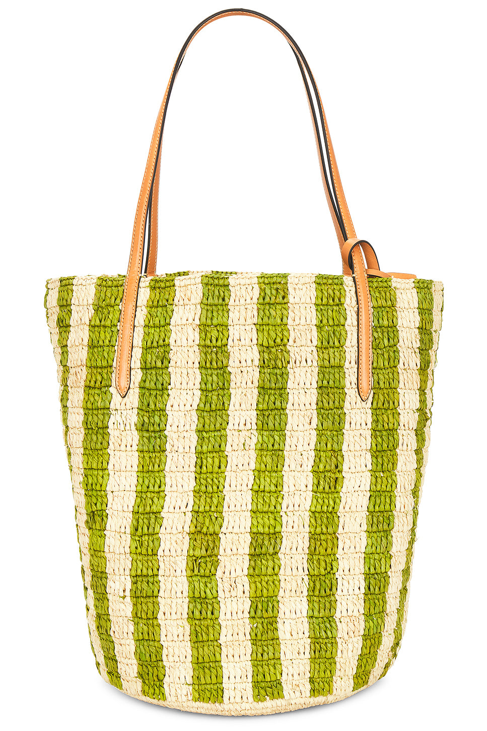 Crochet Raffia VLogo Signature Bucket Bag