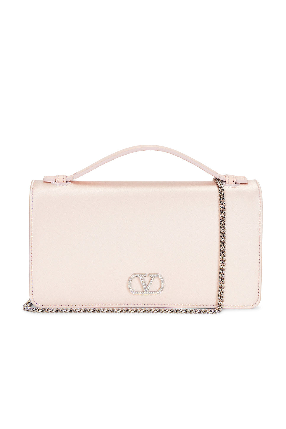 V Logo Signature Wallet With Strap