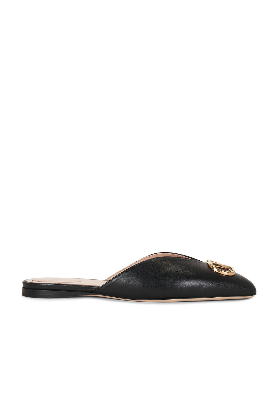 V Logo Signature Nappa Mule Flat