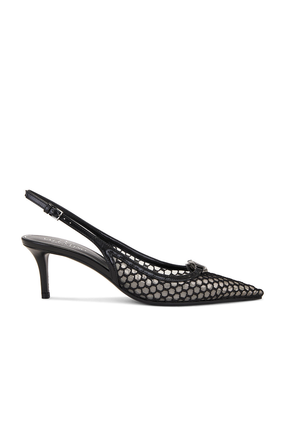 V Logo Moon Sling Back Pump