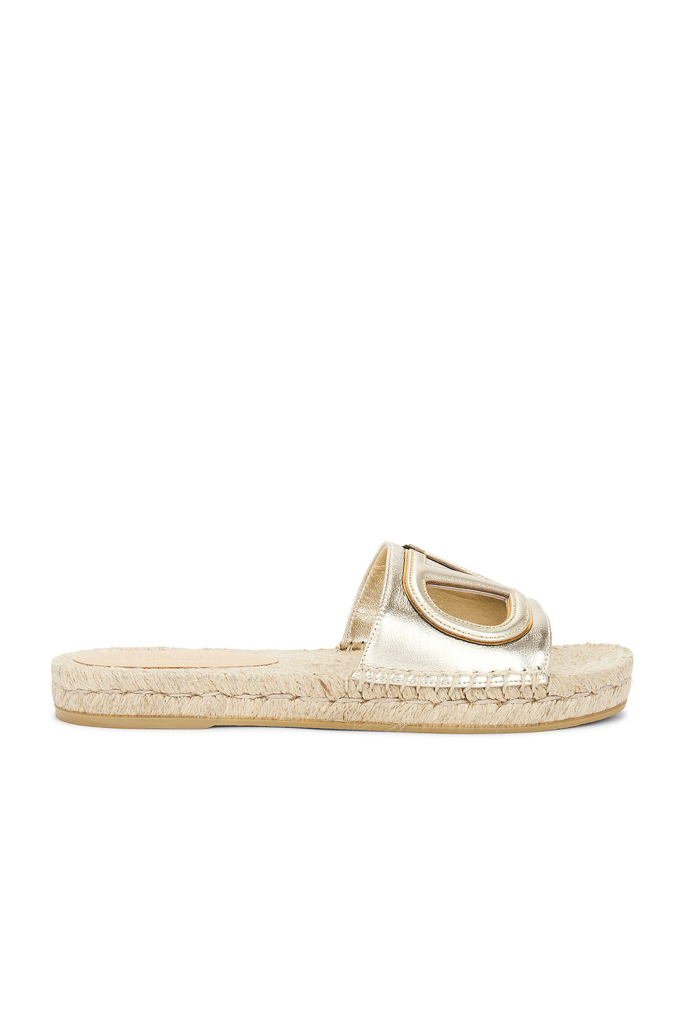 V Logo Cut Out Espadrille Slide