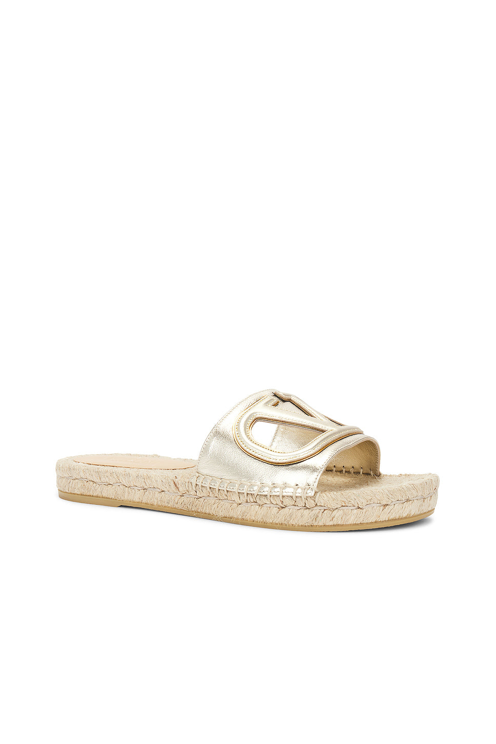 V Logo Cut Out Espadrille Slide