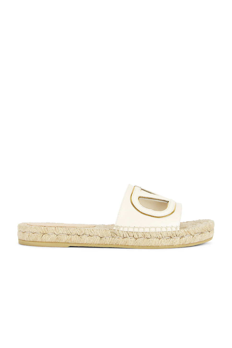 V Logo Cut Out Espadrille Slide