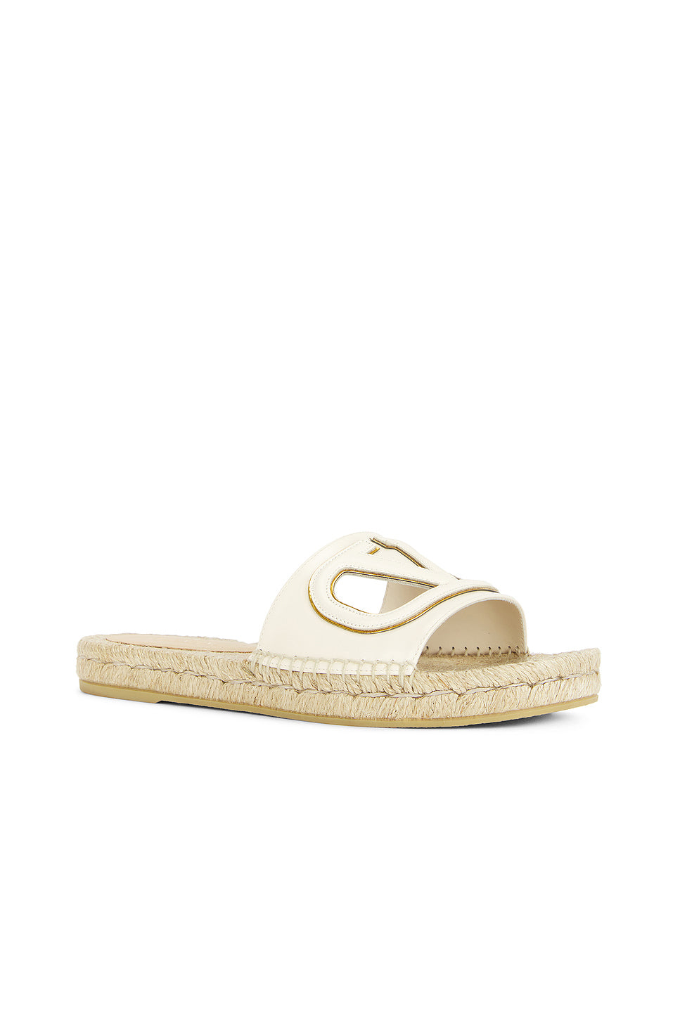 V Logo Cut Out Espadrille Slide