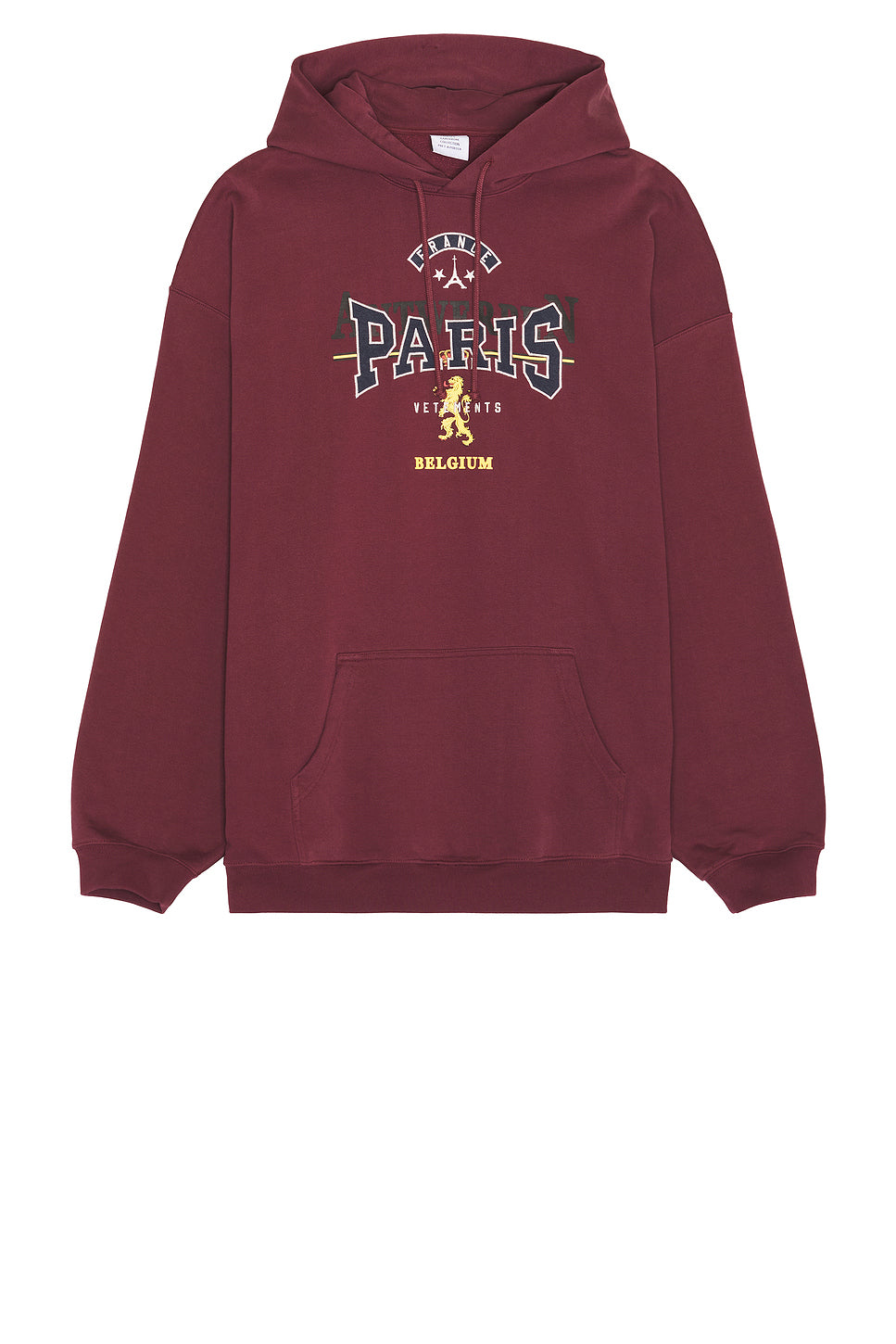 Merged Double Hood Embroidered Tourist Hoodie