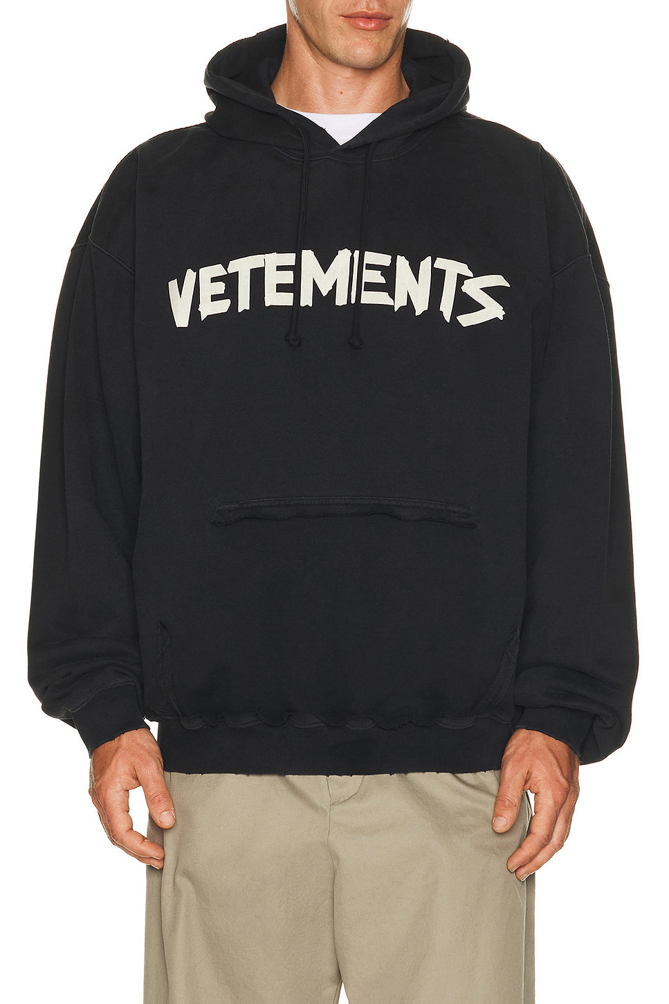Tape Logo Destroyed Hoodie