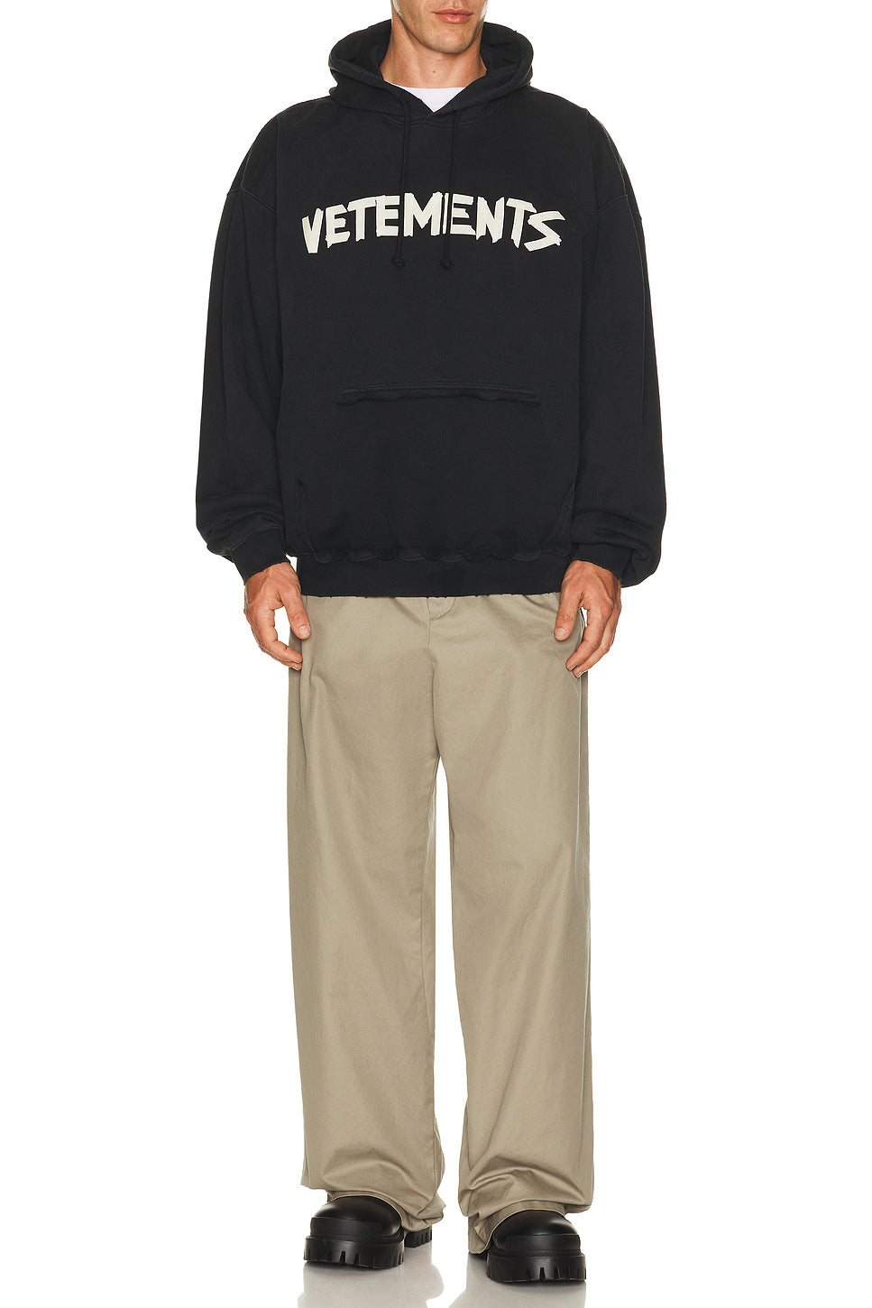 Tape Logo Destroyed Hoodie