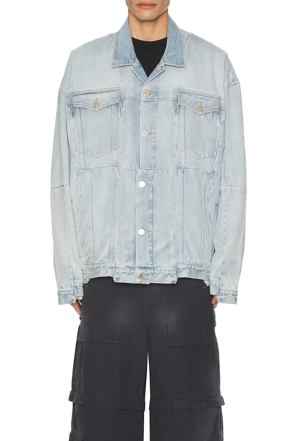 Oversized Cut-Up Deconstructed Denim Jacket