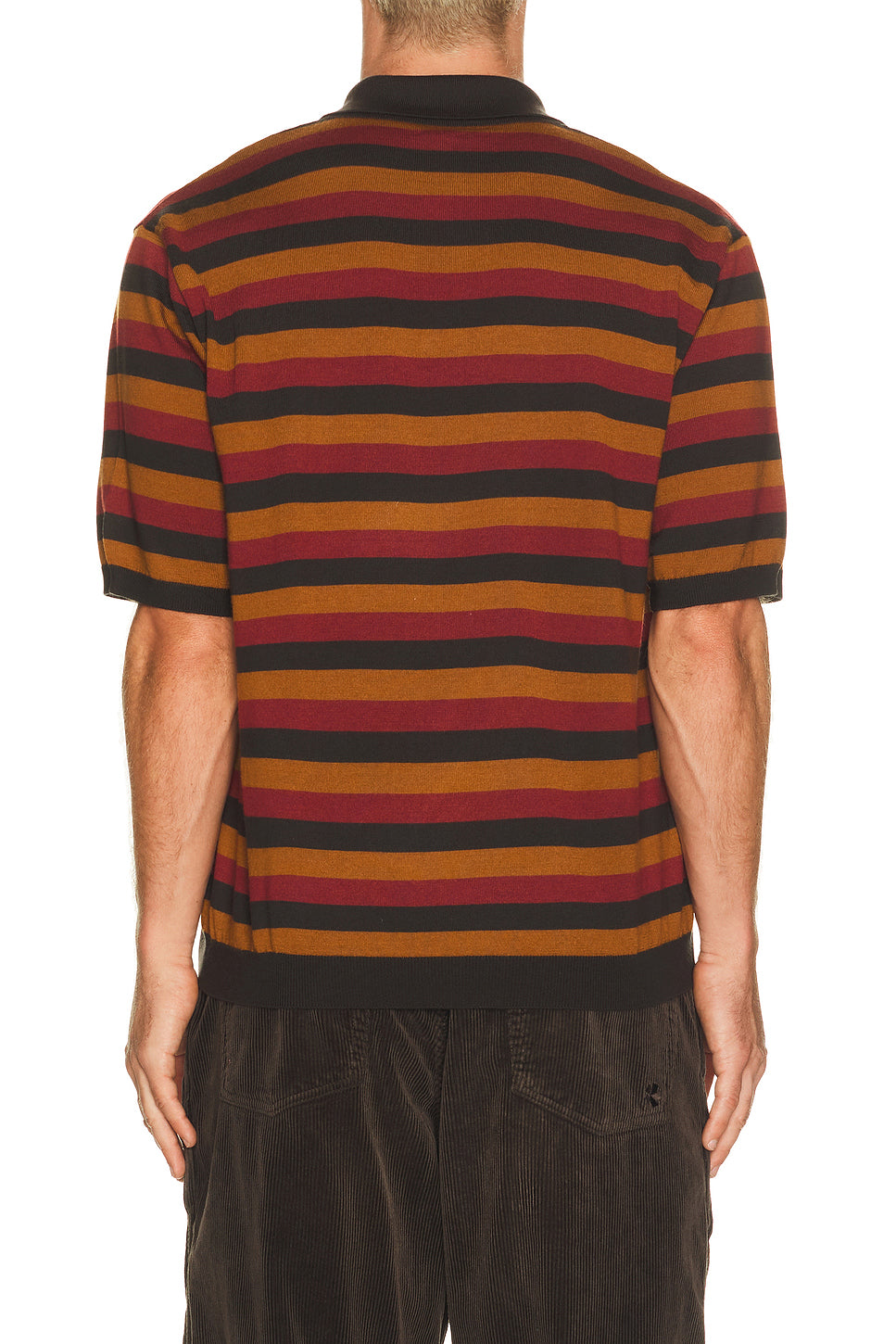 Long Sleeve Knitted Stripe Polo