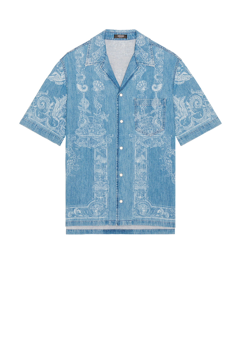Laser Denim Holiday Print Shirt