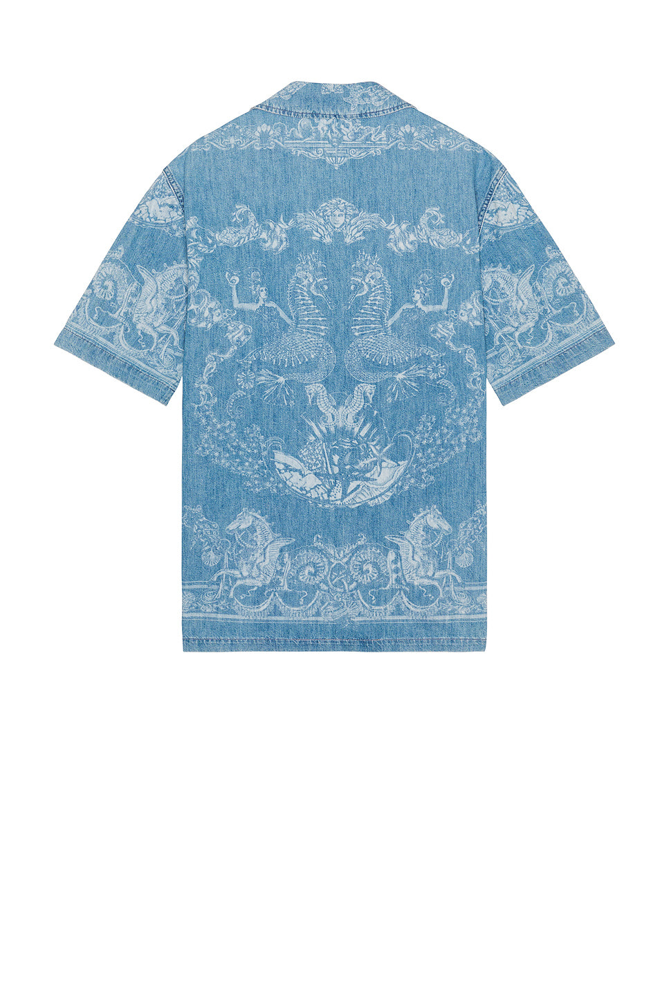 Laser Denim Holiday Print Shirt