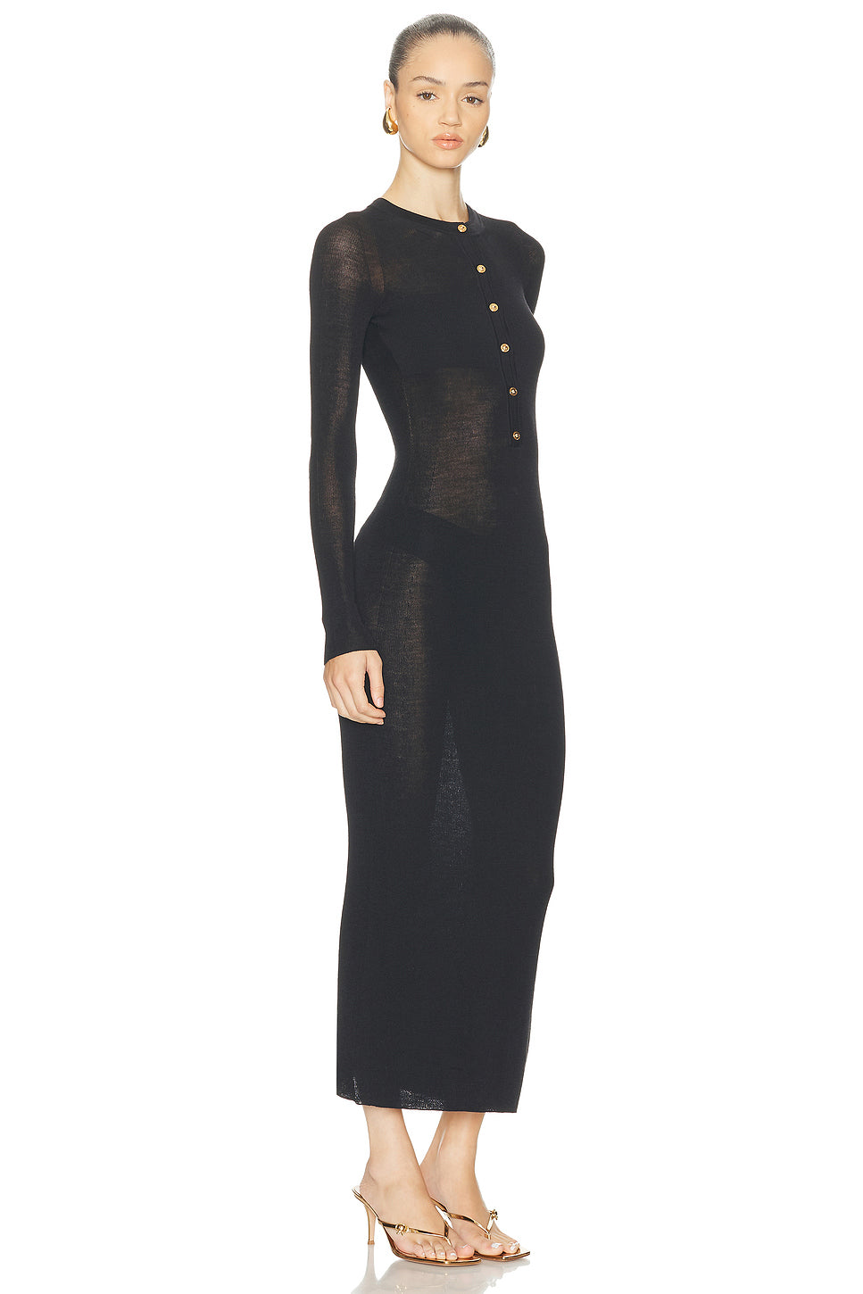 Long Sleeve Sheer Dress