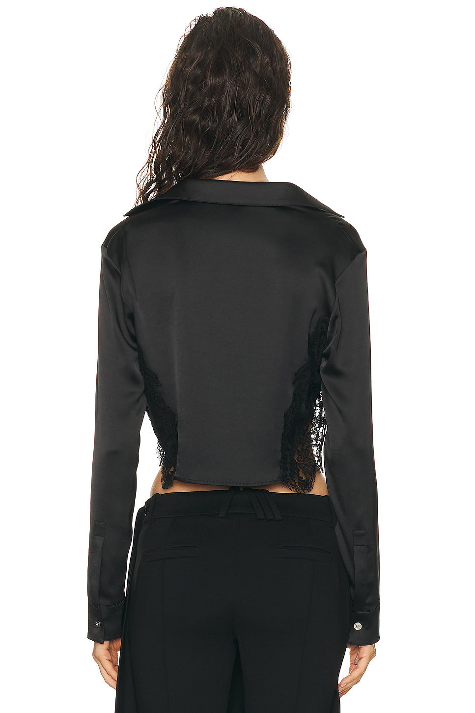 Long Sleeve Satin Blouse