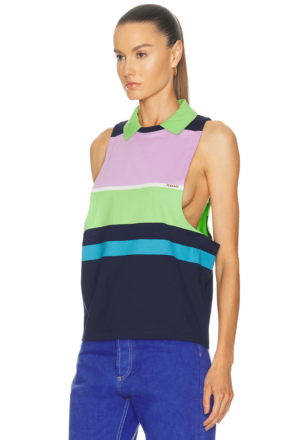 Sleeveless Polo Top