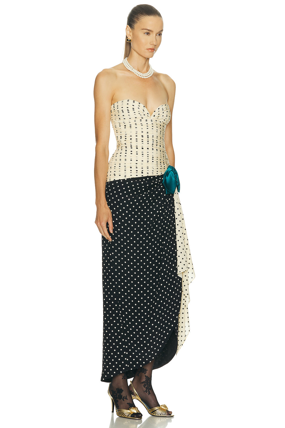 Crepe De Chine Pois Dress