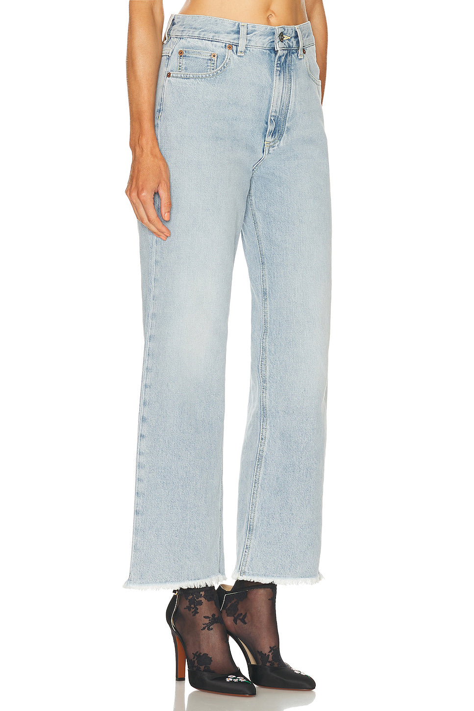 Frayed Hem Straight Leg