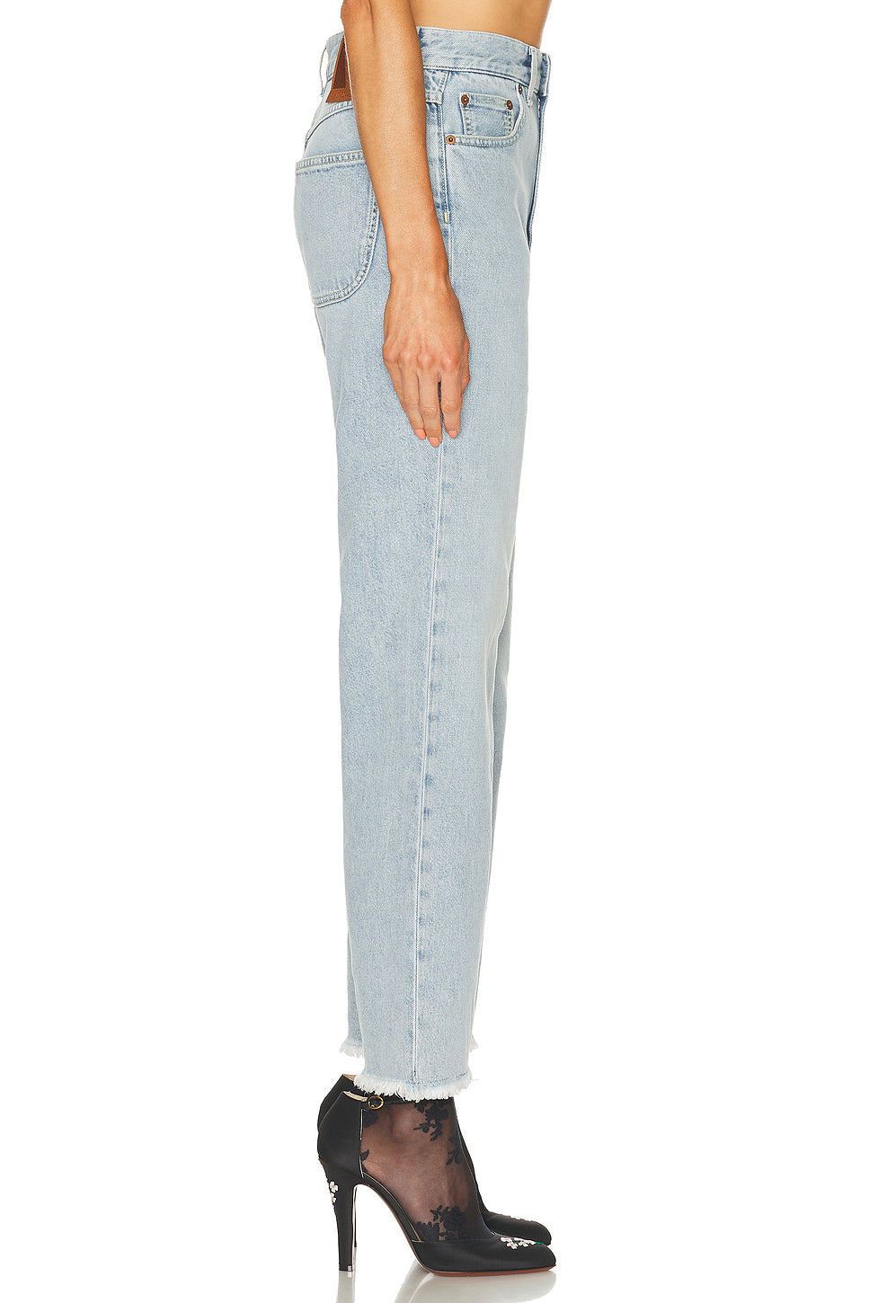Frayed Hem Straight Leg