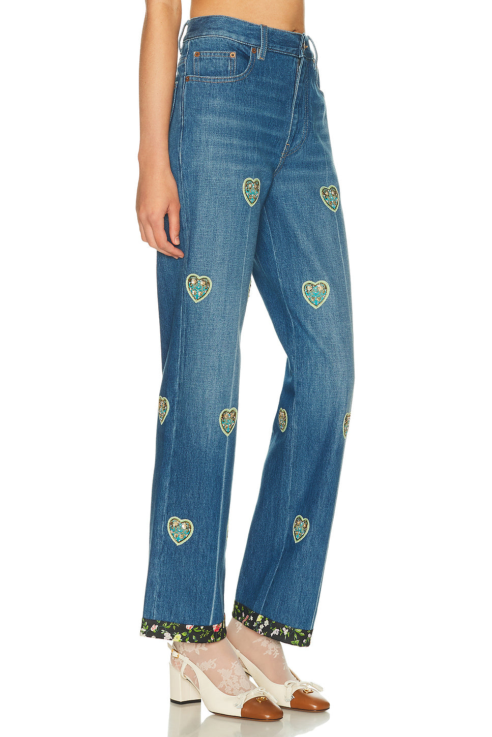 Embroidered Wide Leg