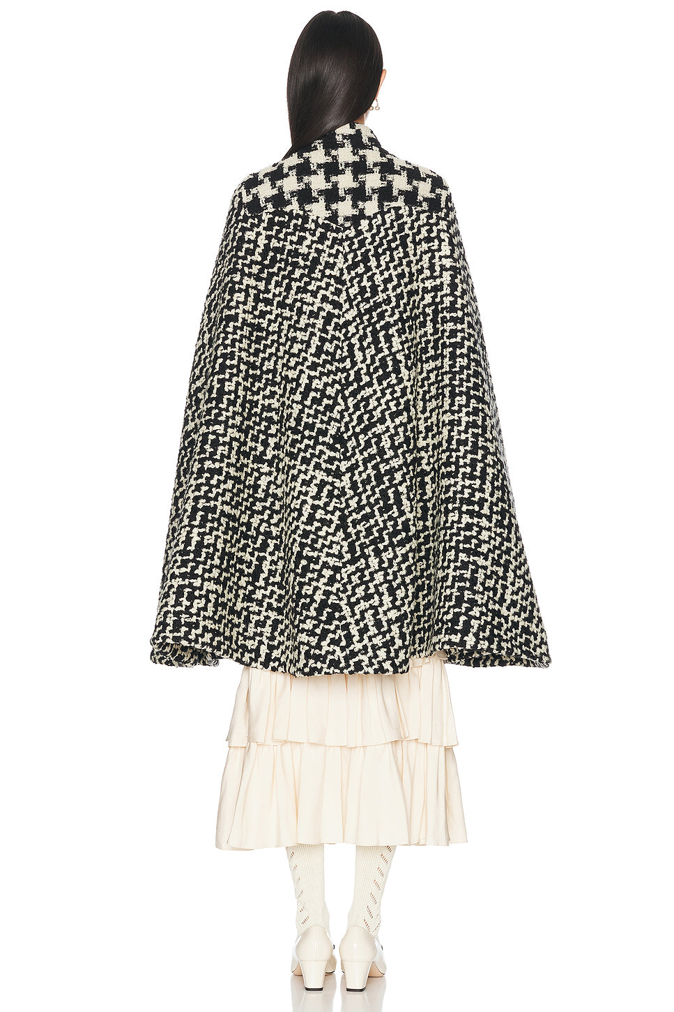 Geometric Tweed Cape