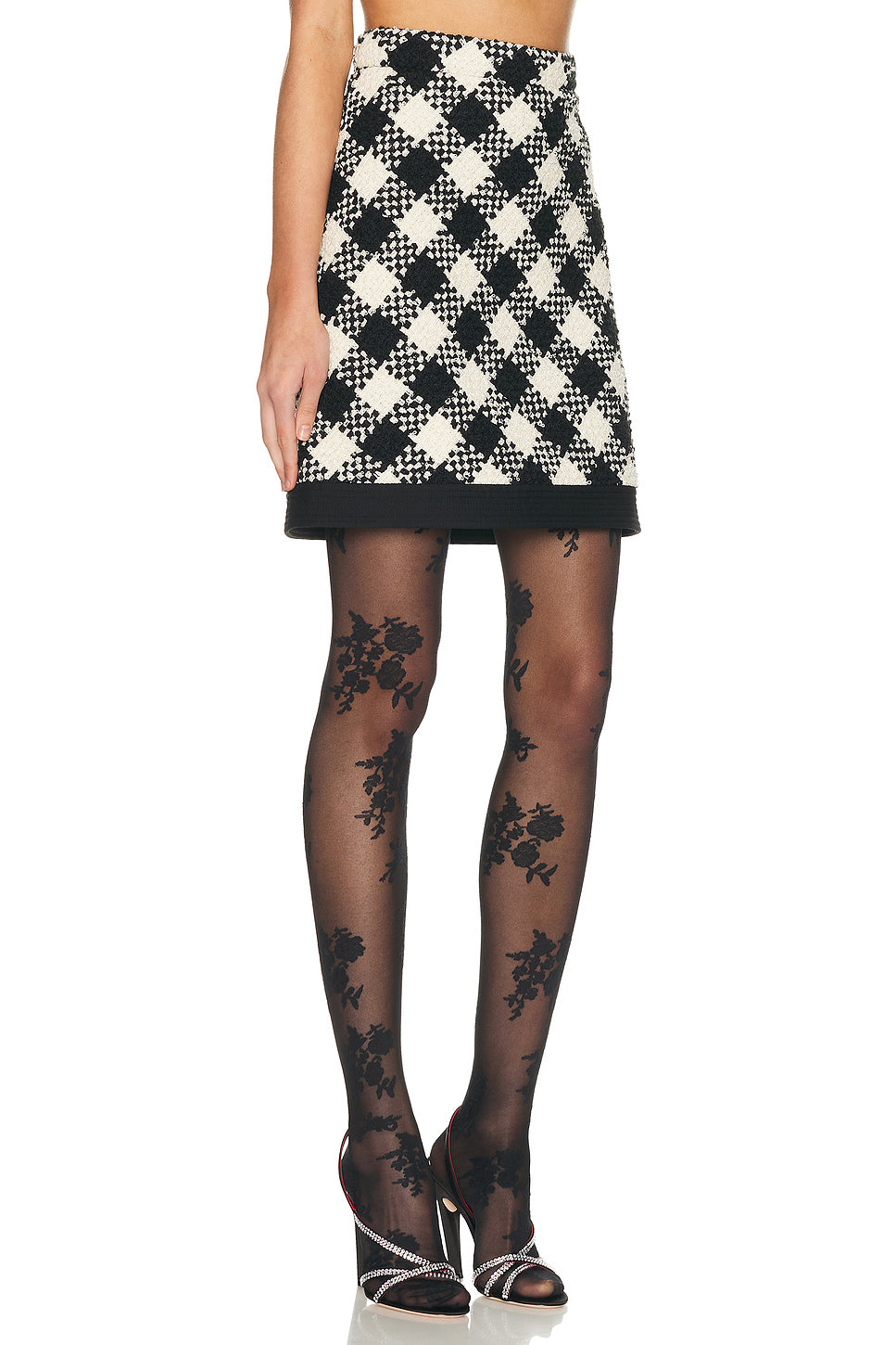 Damier Tweed Skirt