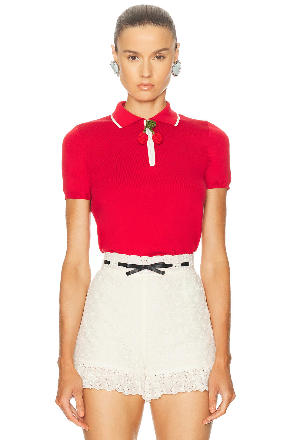 Embroidered Cherry Top