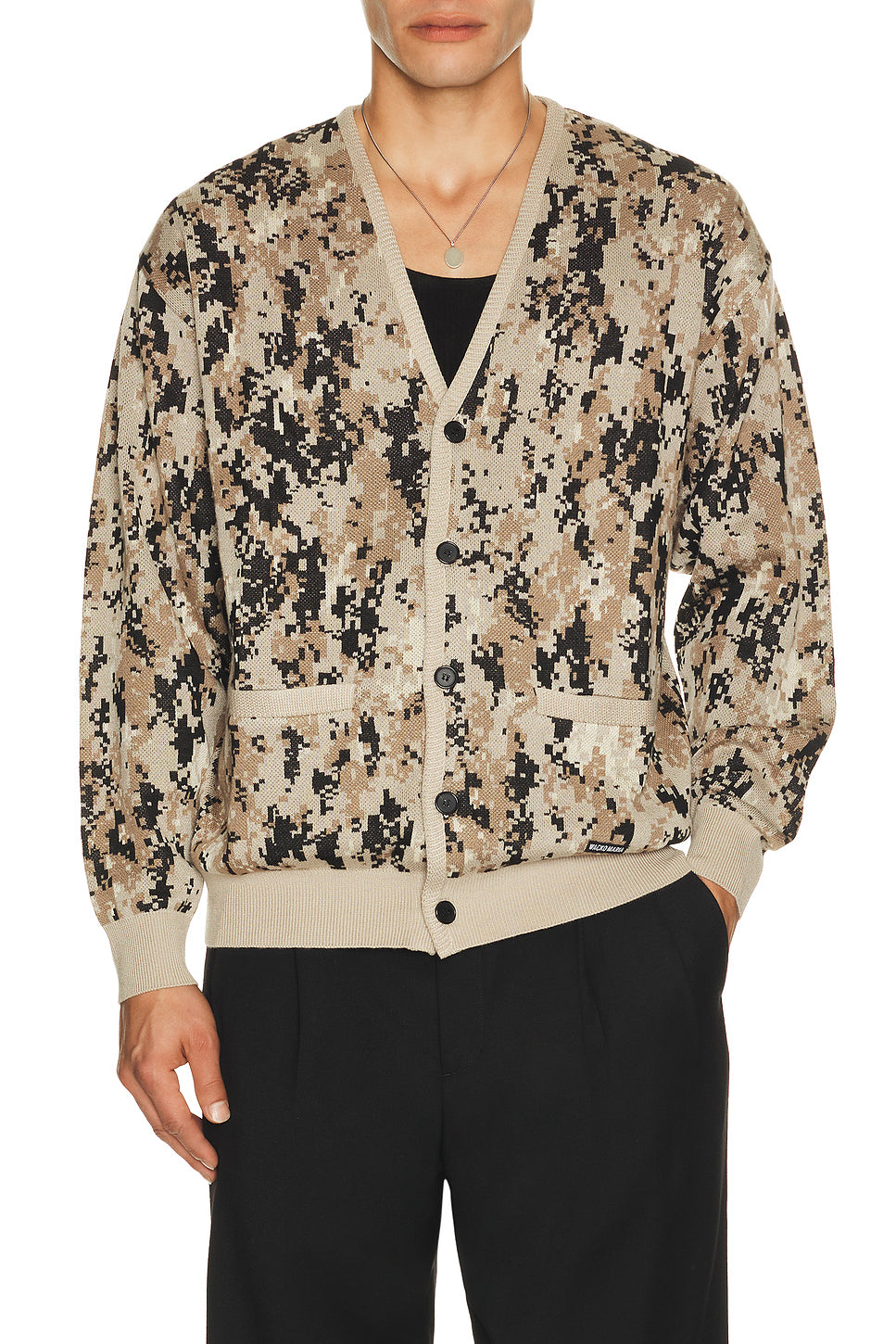 Digital Camo Jacquard Cardigan