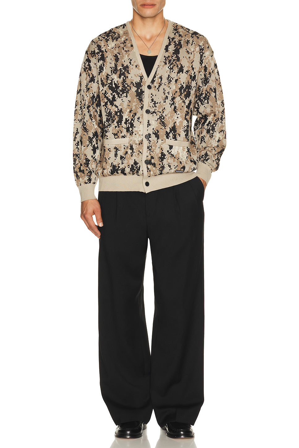 Digital Camo Jacquard Cardigan