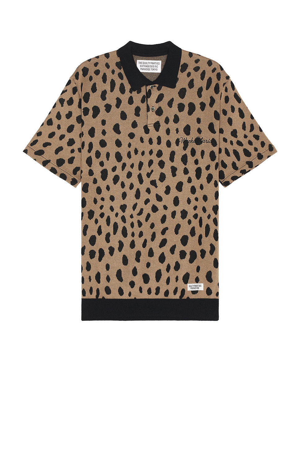 Leopard Knit Polo Shirt