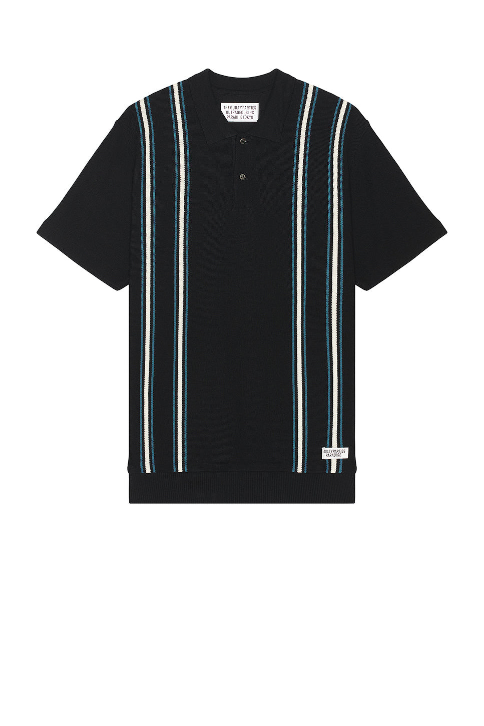 Striped Knit Polo Shirt