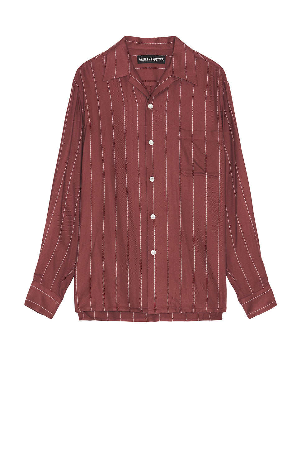 Striped Open Collar Shirt