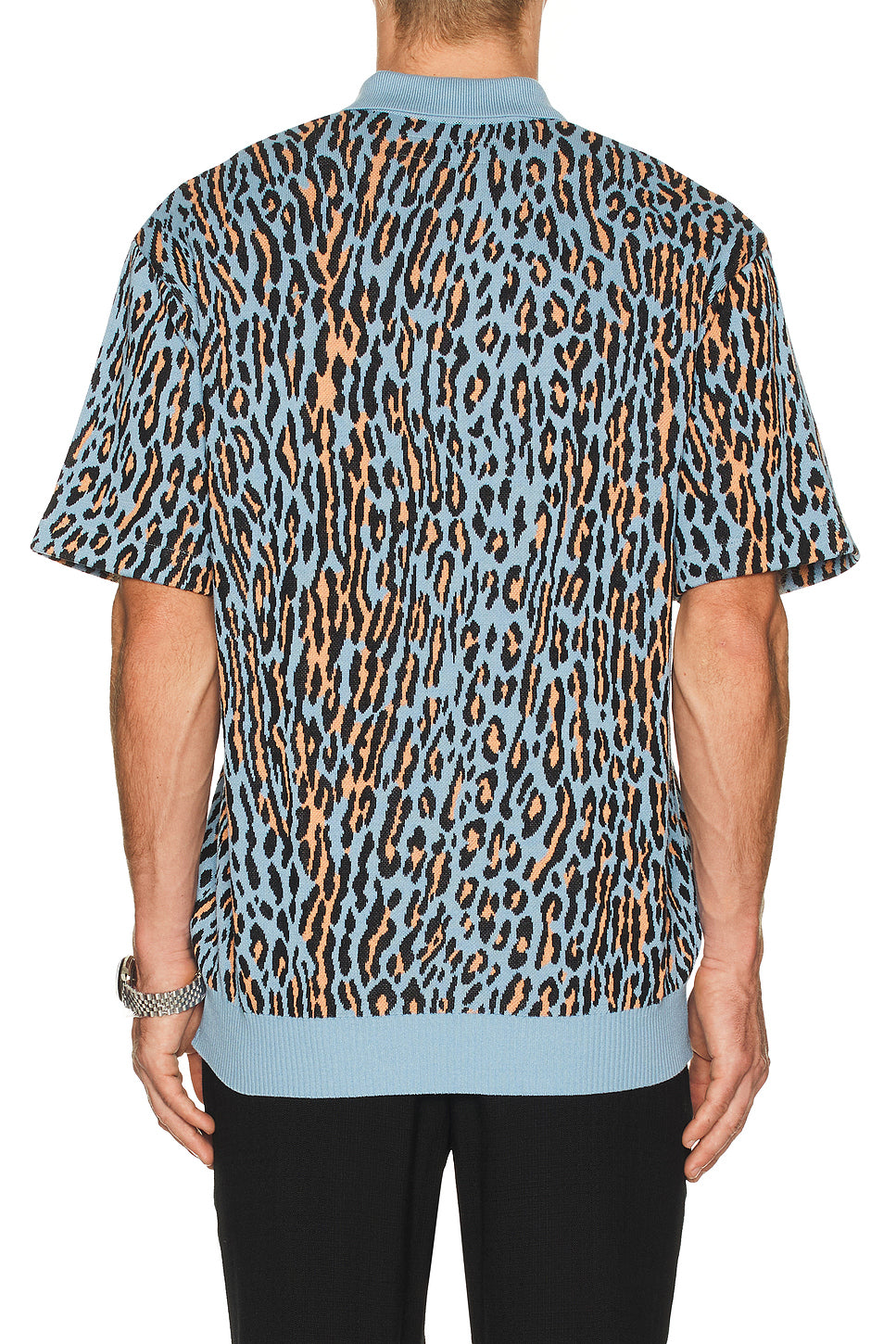 Leopard Knit Polo Shirt