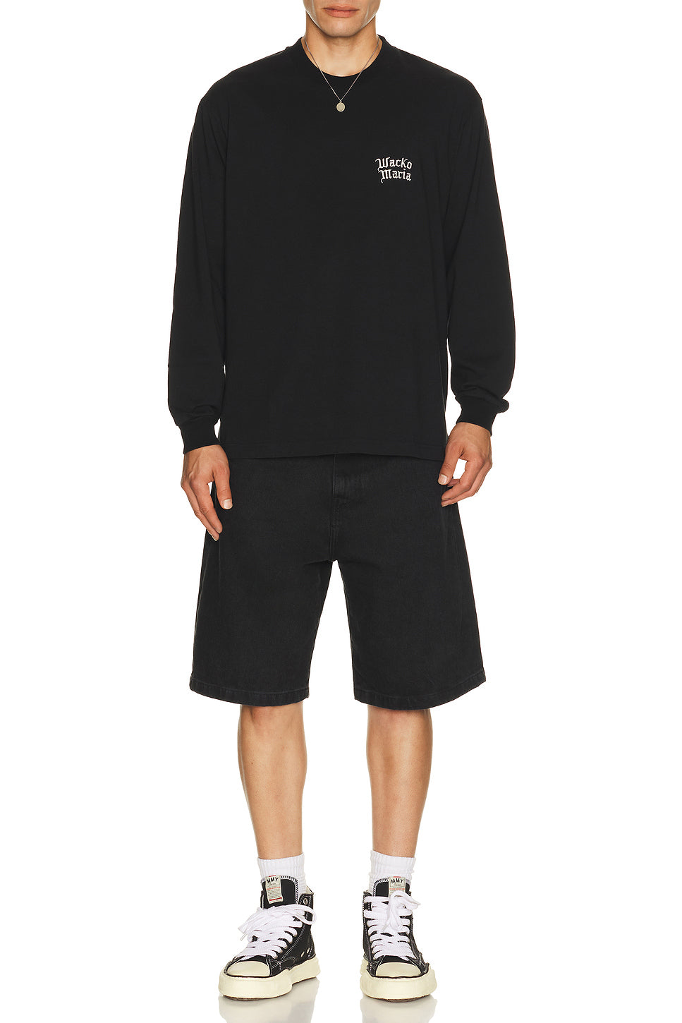 Washed Heavy Weight Crew Neck Long Sleeve T-shirt Type 4