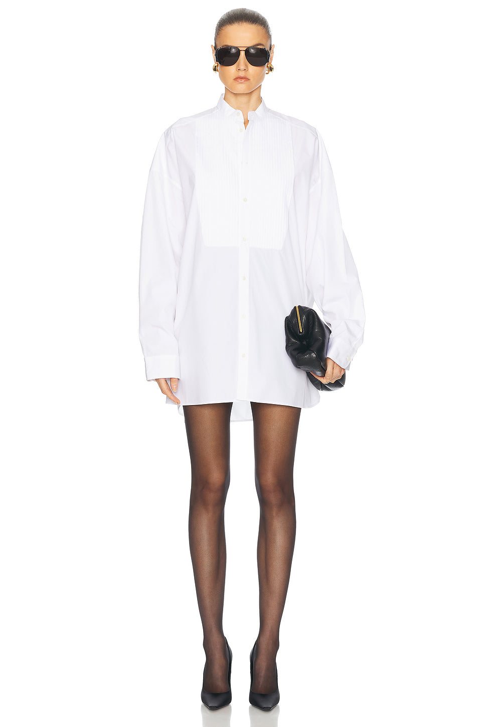 Tuxedo Mini Shirt Dress