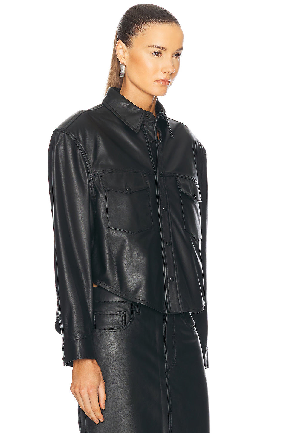 Leather Shirt Jacket