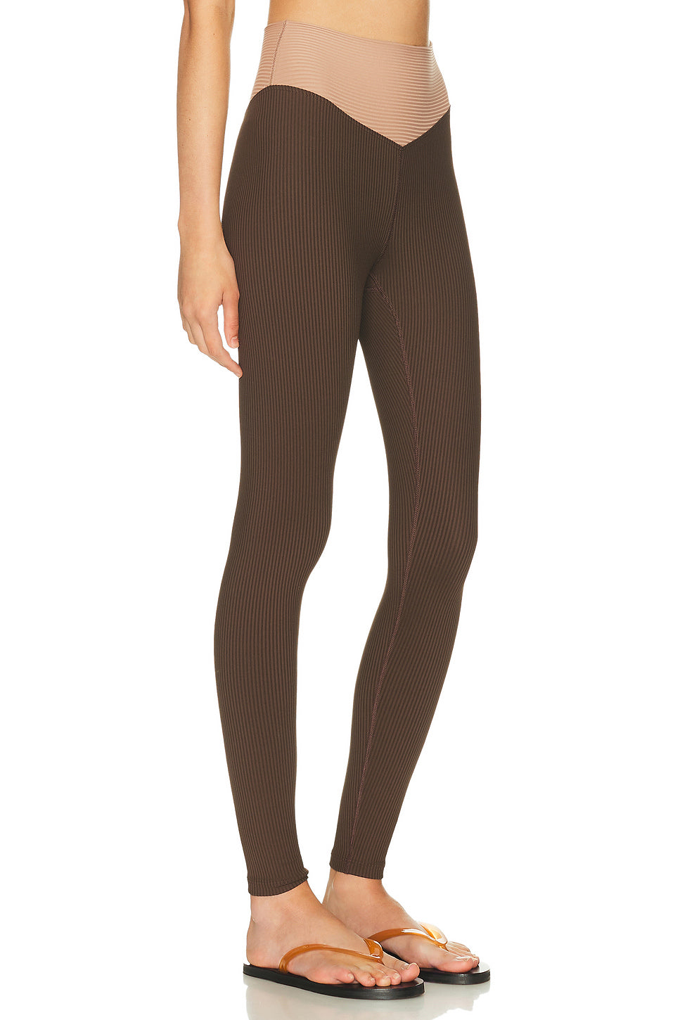 Ribbed Two Tone Dip Legging