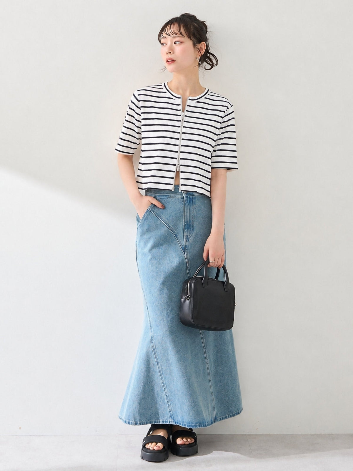 Yua Cropped Double Zip Cardigan