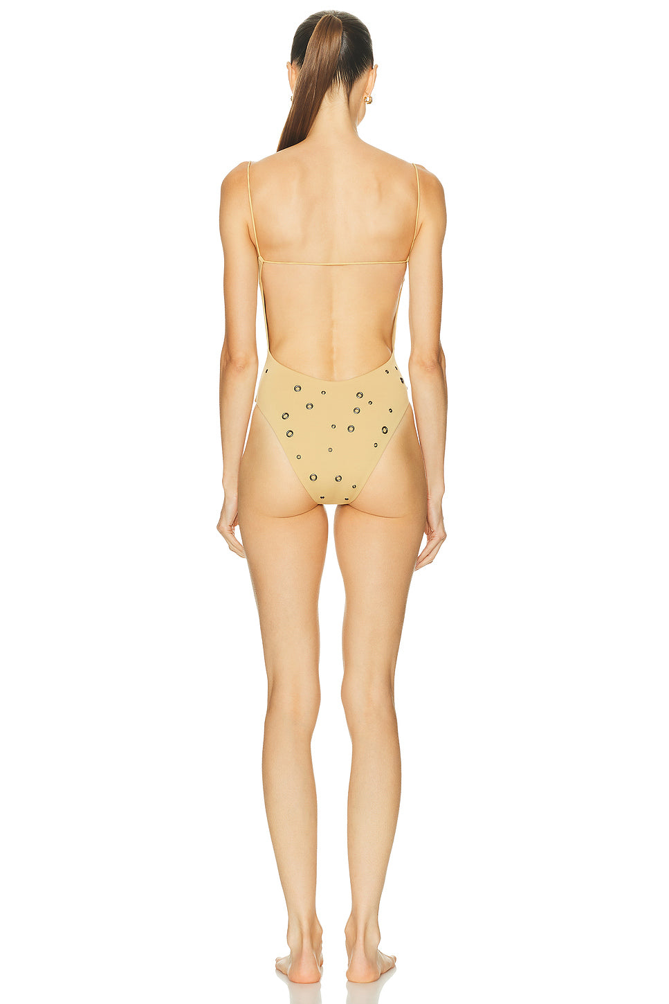 Eyelet Fine Strap One Piece Swimsuit