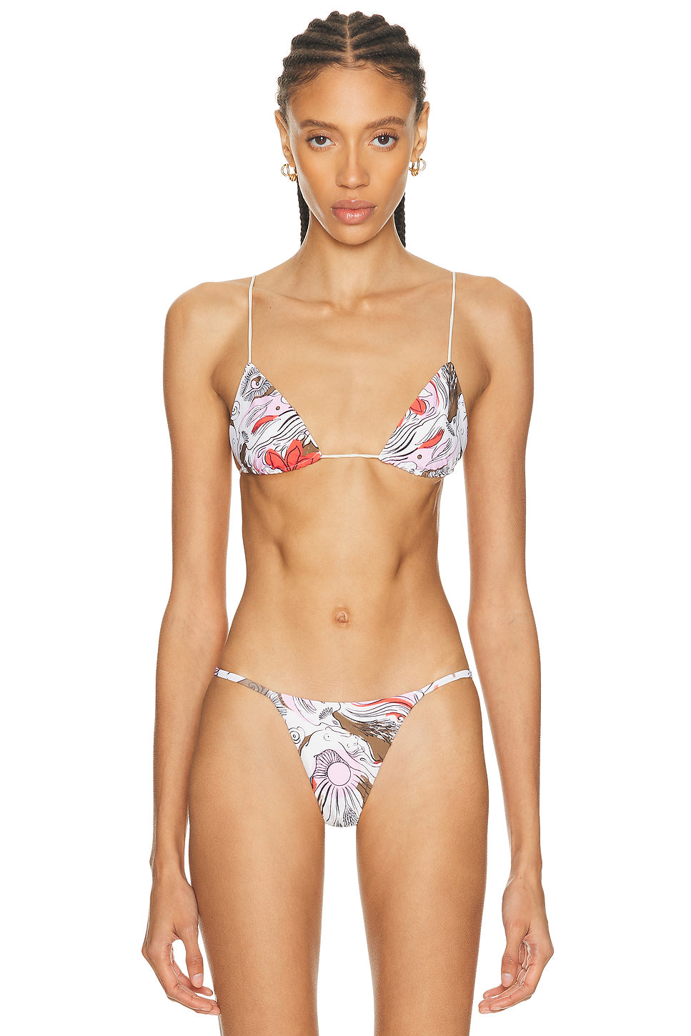 Fine Strap Triangle Bikini Top