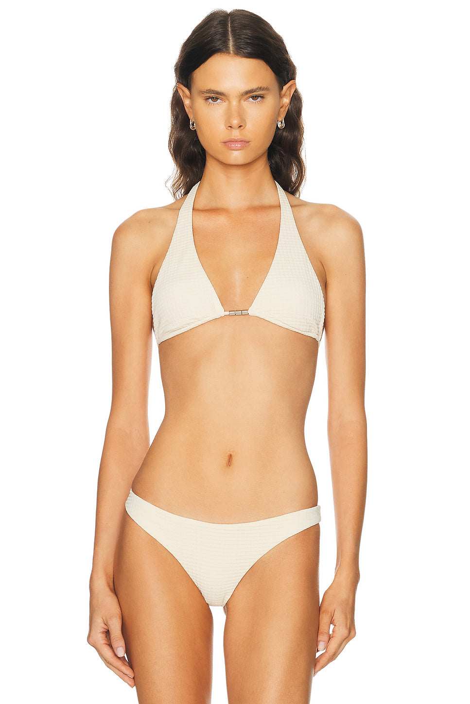 Tweed Beaded Halter Bikini Top