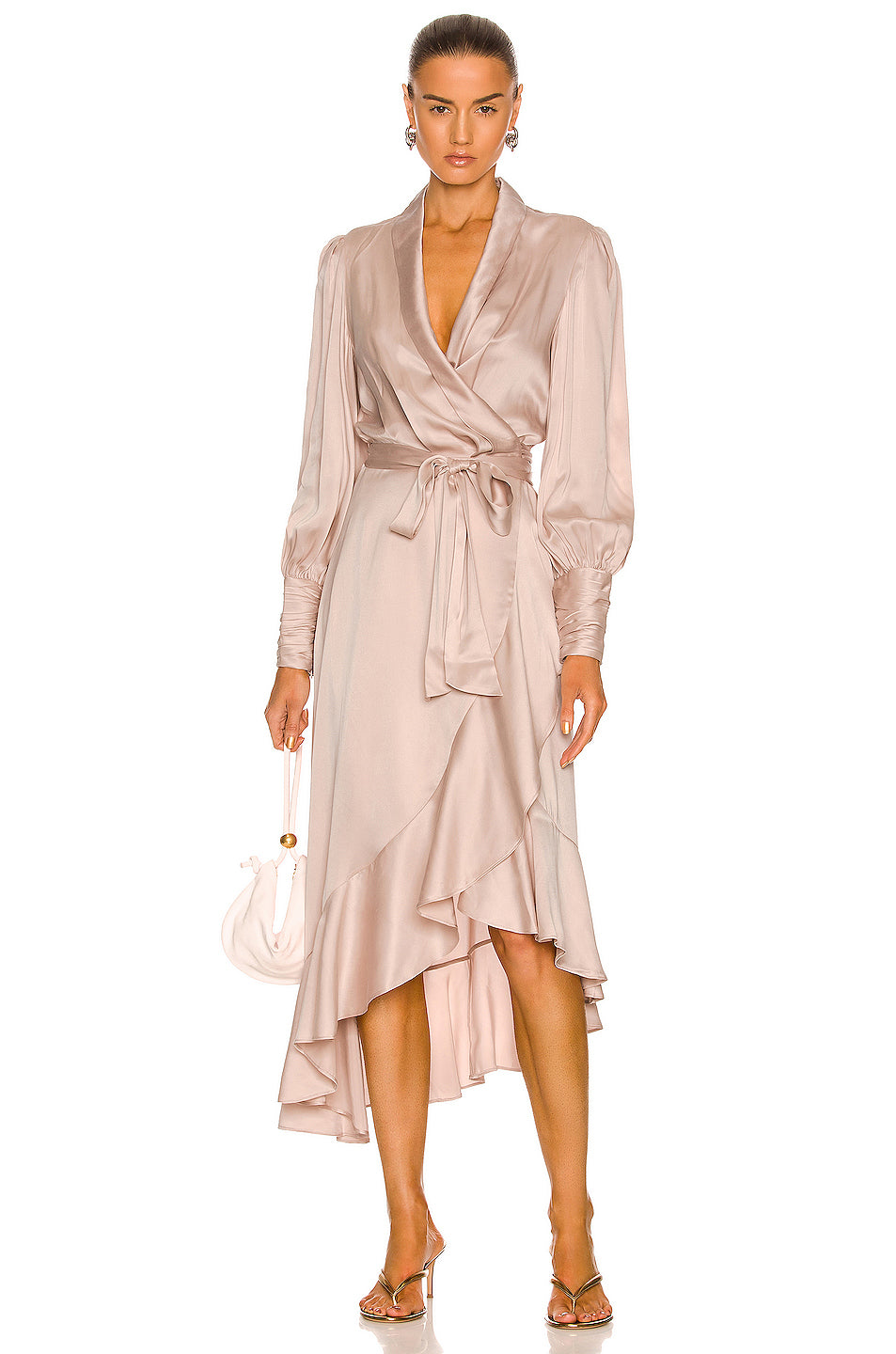 Silk Wrap Midi Dress