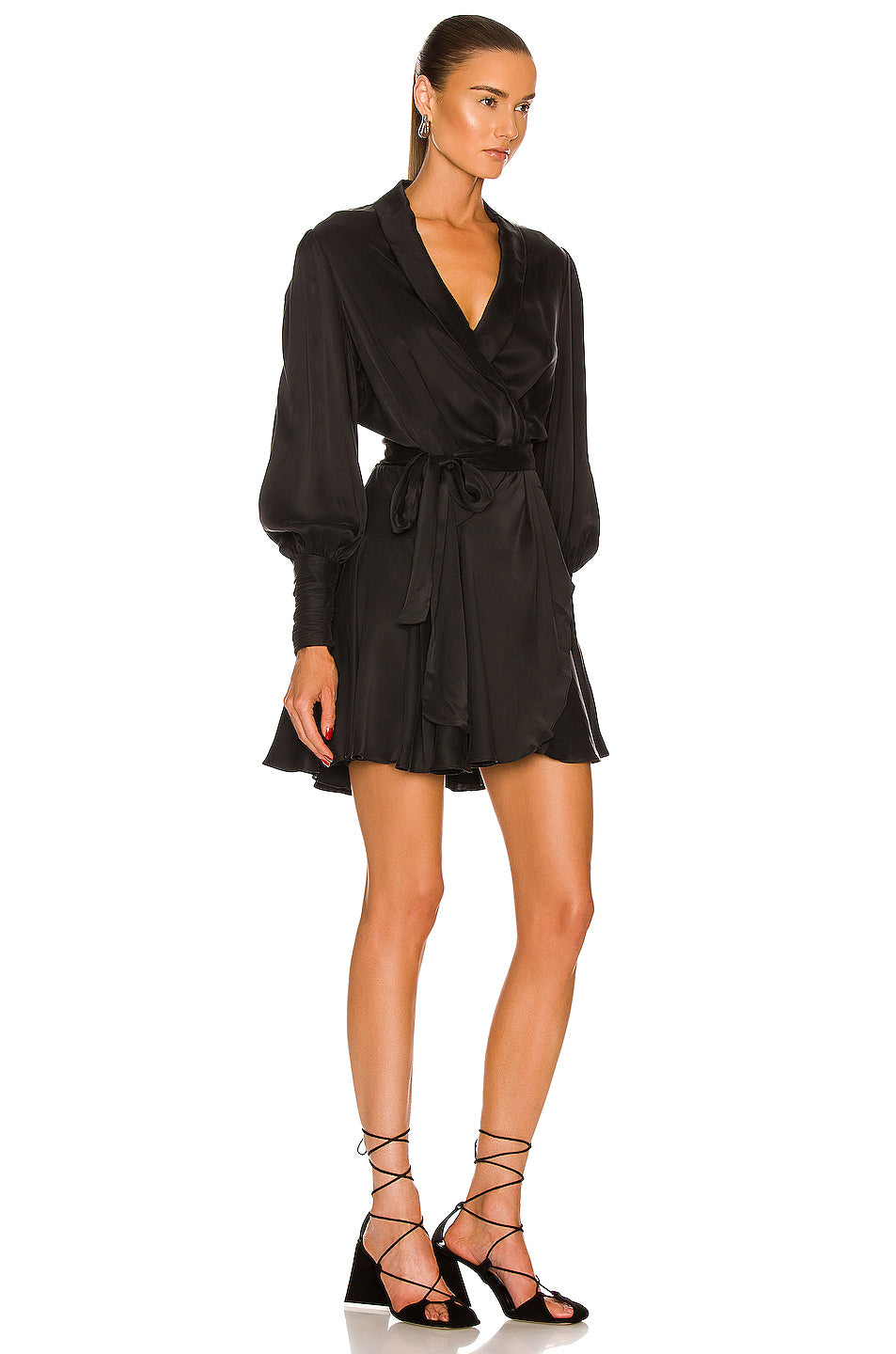 Silk Wrap Mini Dress