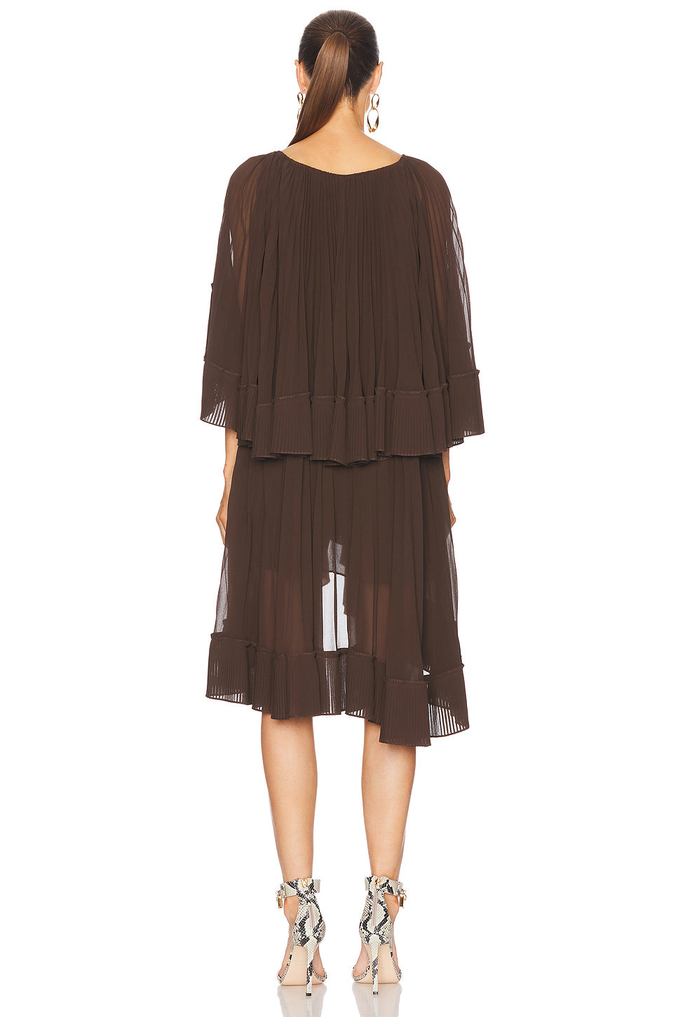 Illuminate Pleated Cape Mini Dress