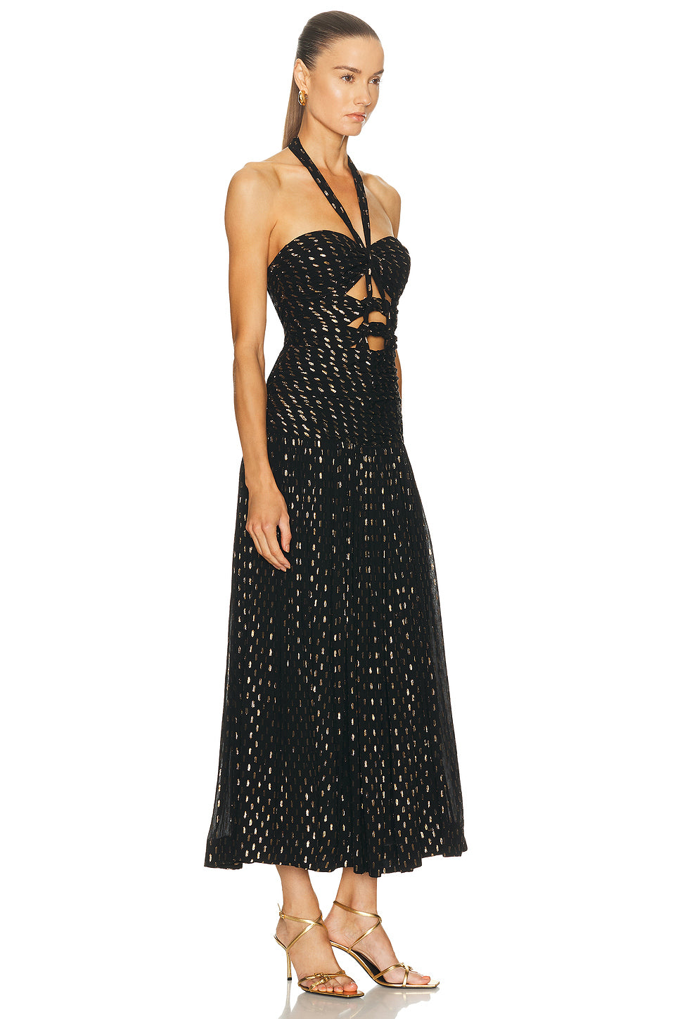 Daylight Metallic Knot Midi Dress