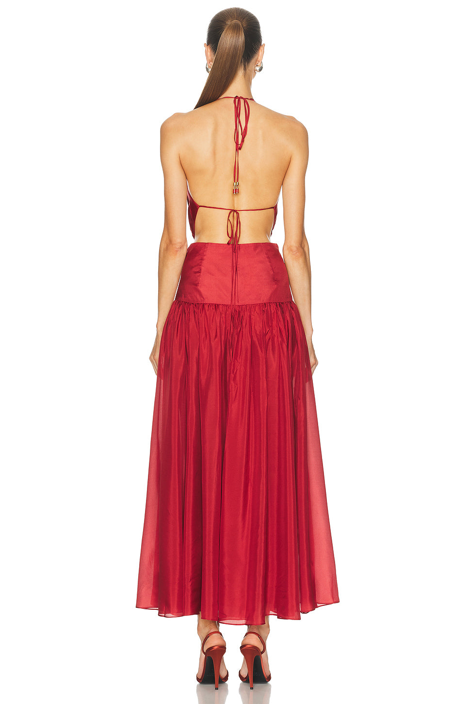 Indra Plunge Halter Maxi Dress