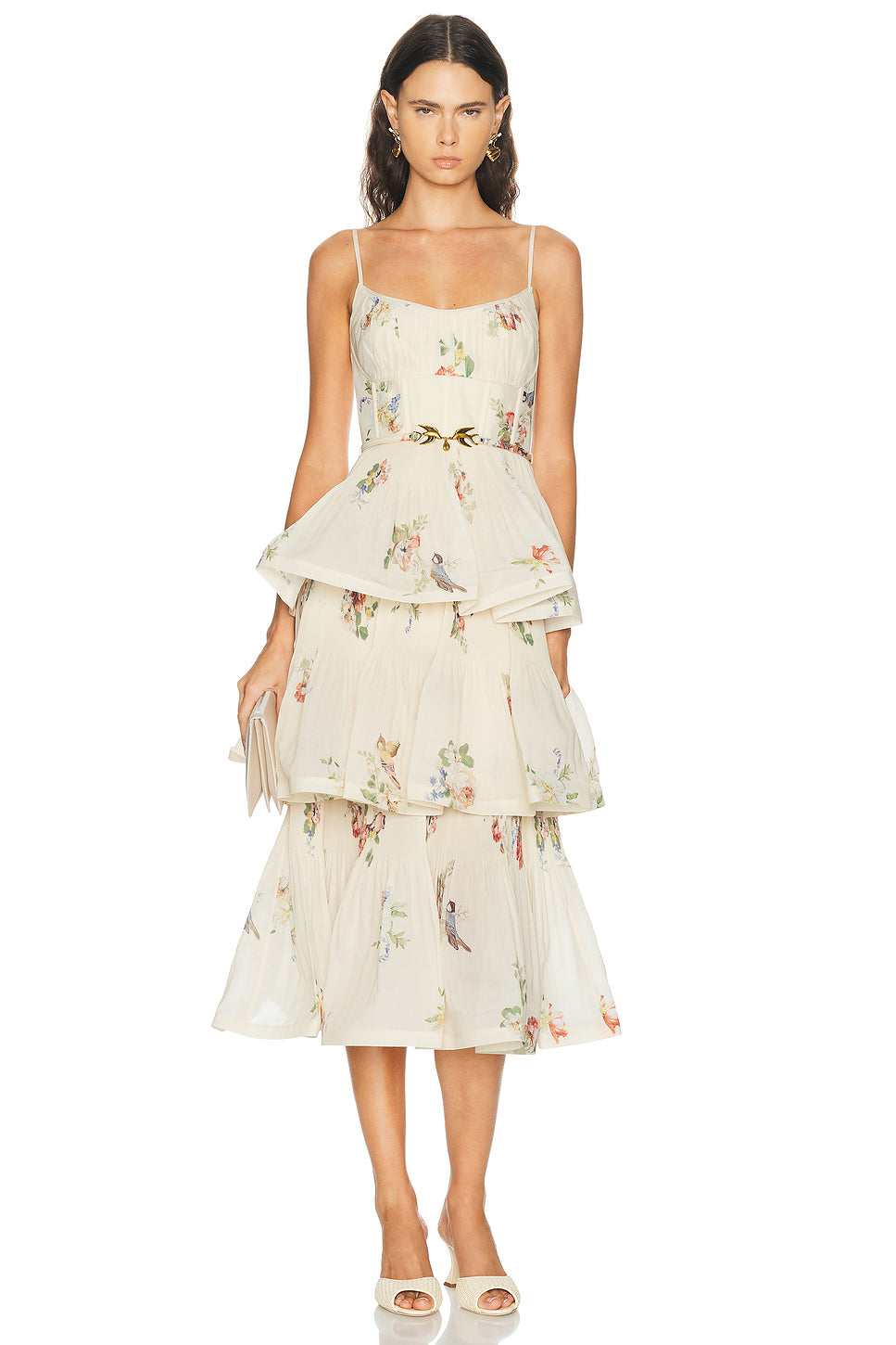 Pleated Tiered Midi Dress