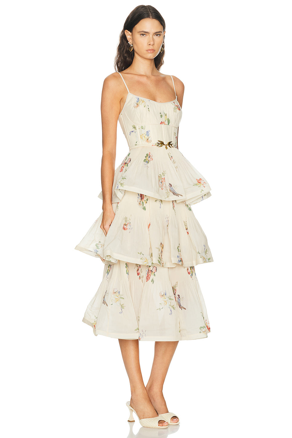 Pleated Tiered Midi Dress