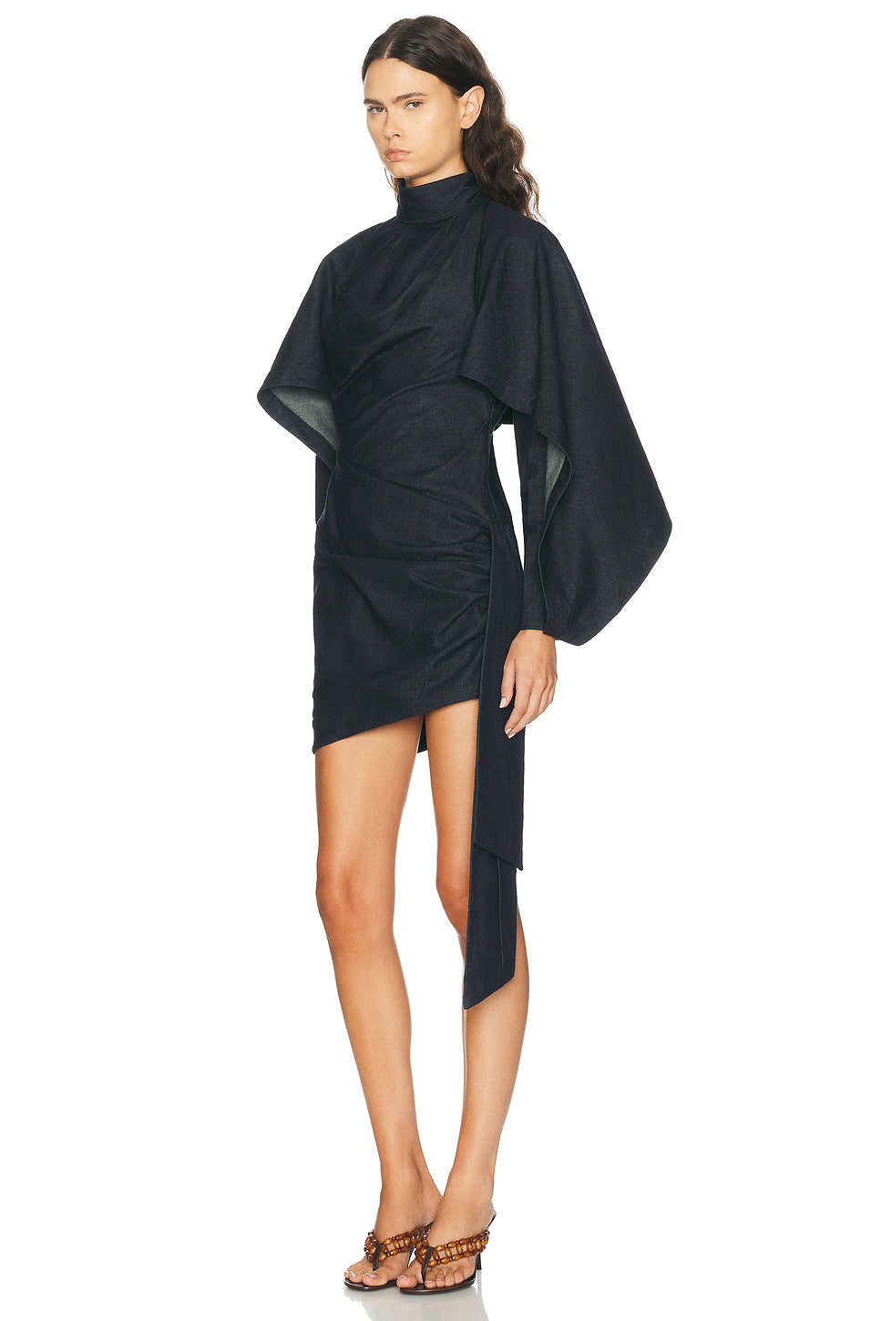 Valiant Draped Denim Mini Dress