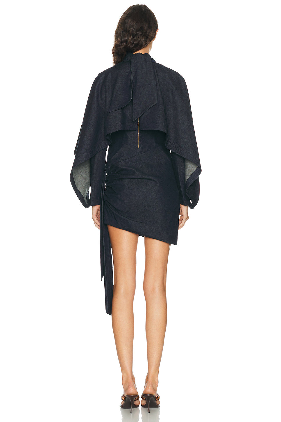 Valiant Draped Denim Mini Dress
