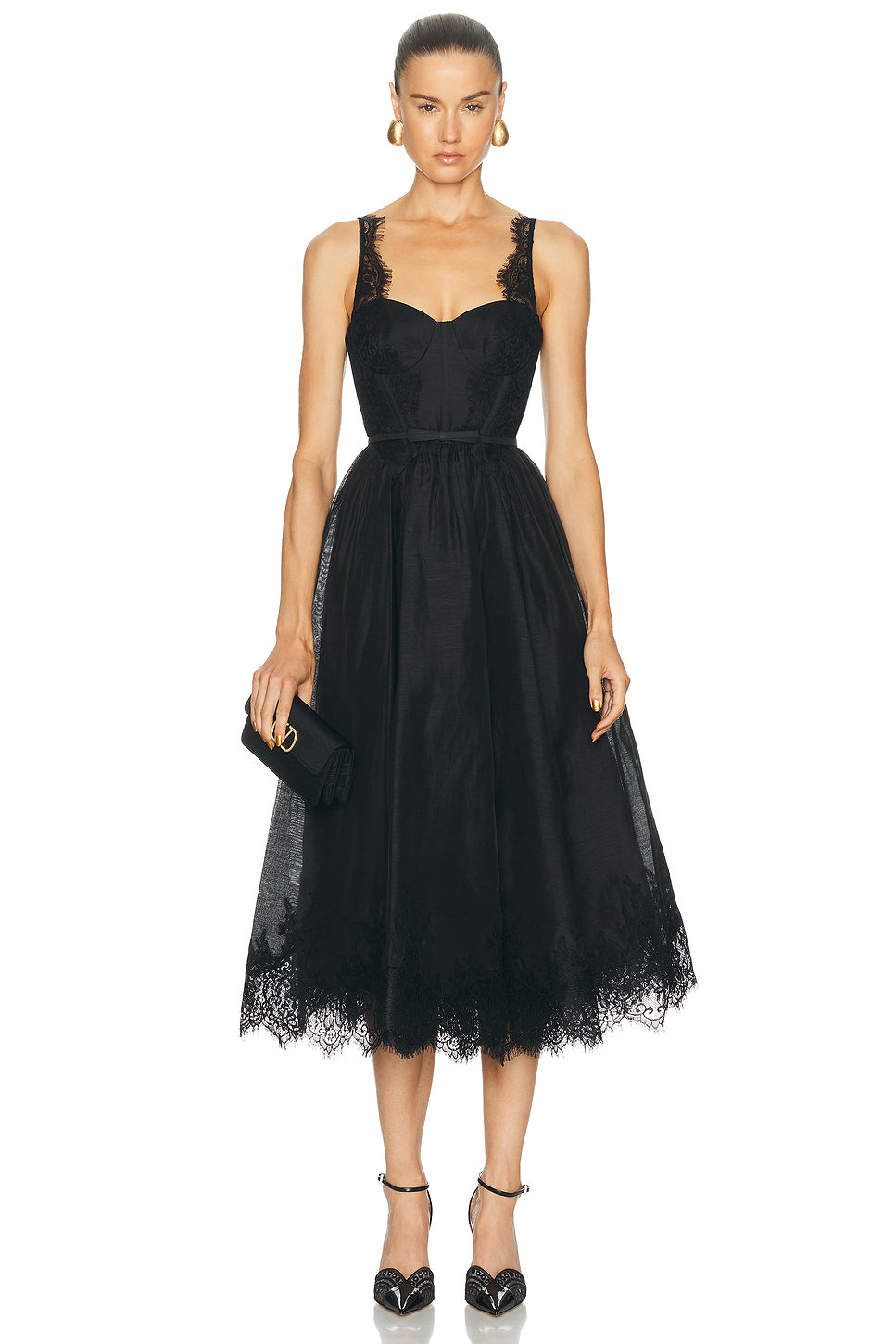 Valiant Lace Trim Midi Dress