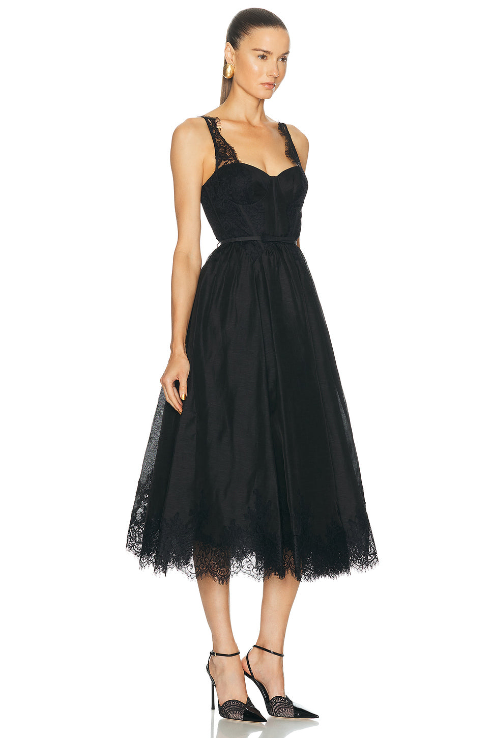 Valiant Lace Trim Midi Dress